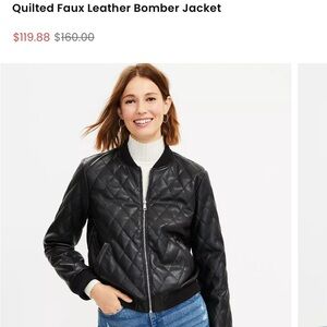 Loft Quilted Faux Leather Jacket